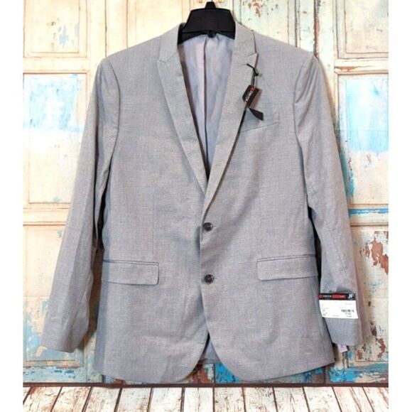 JF J. Ferrar Mens Size 42 Reg Ultra Comfort Slim Fit Suit Jacket Light Gray NWT - Picture 2 of 12
